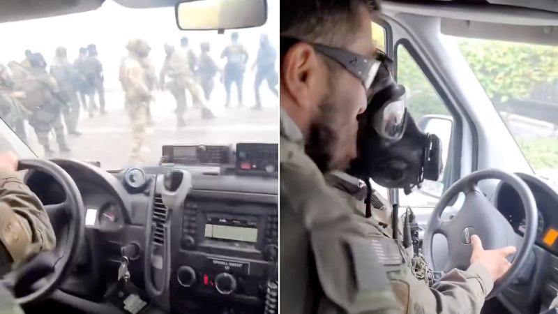 Stunning POV Footage Shows Border Agents Escaping California “War Zone”