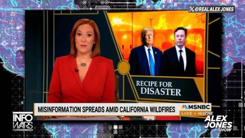 BREAKING: Watch a Hysterical Jen Psaki Attack Trump, Elon Musk, & Alex Jones for Exposing the Democratic Party’s Sabotage of California’s Firefighting Infrastructure