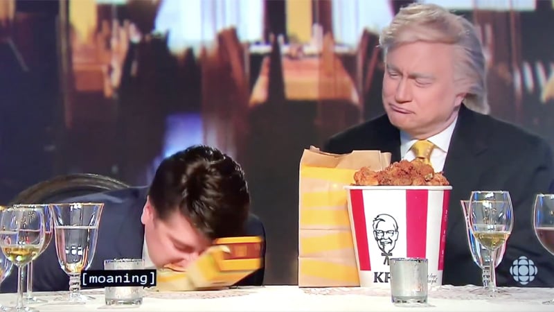 Canadian Comedy Skit Features ‘Trump’ Forcing ‘Trudeau’ to Eat Burger Like Dog