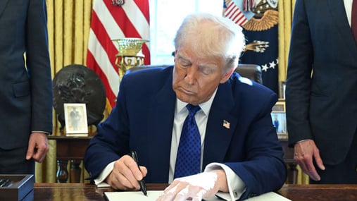 Image for Watch: Trump Signs Executive Order Halting Federal Funding for Schools Mandating COVID Vaccine article