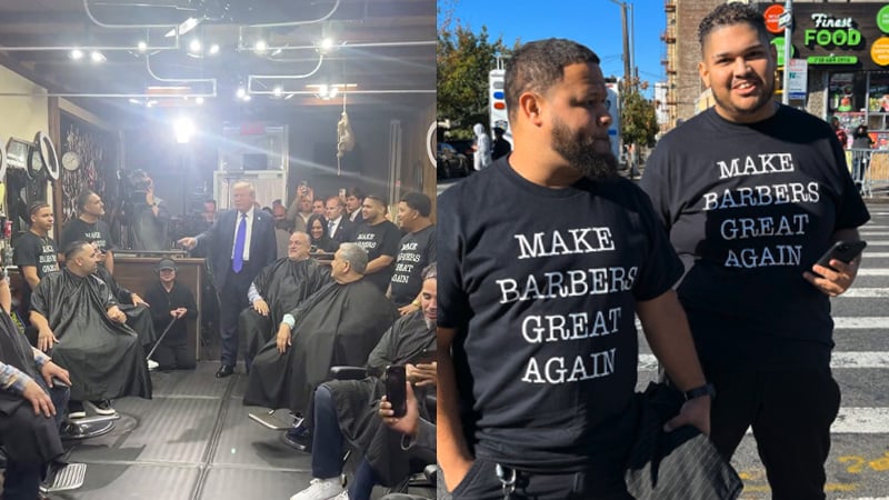 Watch: Trump Greets Supporters at Bronx Barbershop