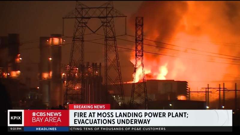 Massive Fire at California Battery Plant