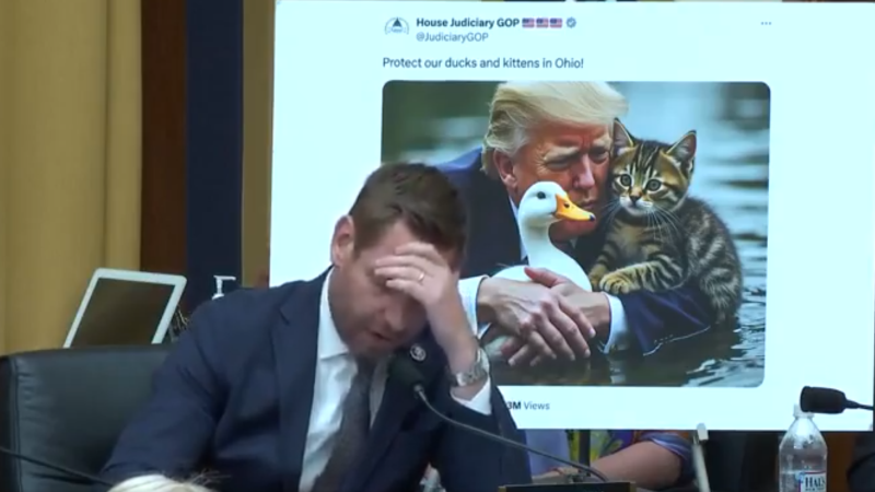 Hilarious: Rep. Swalwell Has Total Tantrum Over Trump Cat & Duck Memes!
