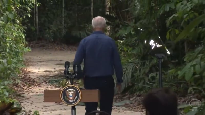 WATCH: Joe Biden Wanders Off into Amazon Jungle