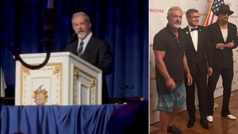 Watch: Mel Gibson Praises ‘Those Exposing All These Wolves in Sheep’s Clothing that Prey Upon Our Young’ in Powerful Mar-a-Lago Speech
