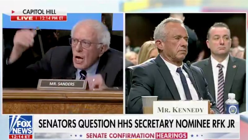 ‘DO YOU SUPPORT THESE ONESIES?!’: Unhinged Bernie Screams At RFK Jr. Over Anti-Vax Baby Clothes
