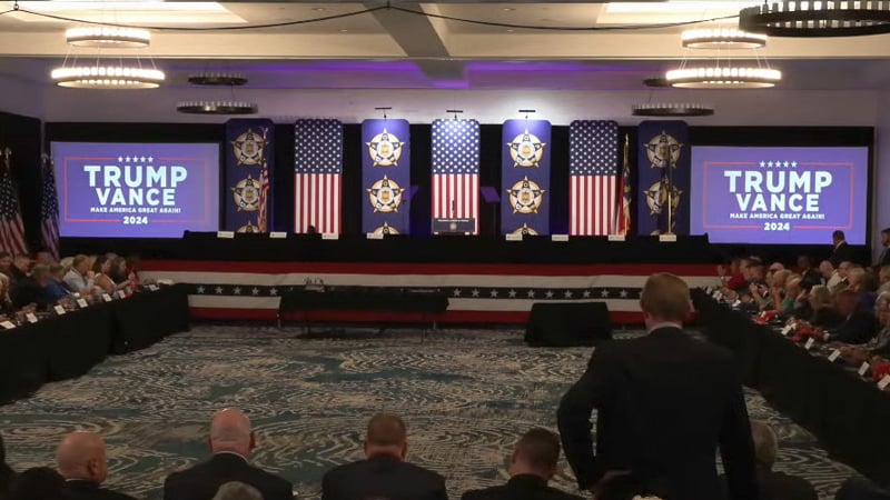 Watch Live: Trump Addresses National Board of Fraternal Order of Police in NC, as Biden Migrant Crime Surges