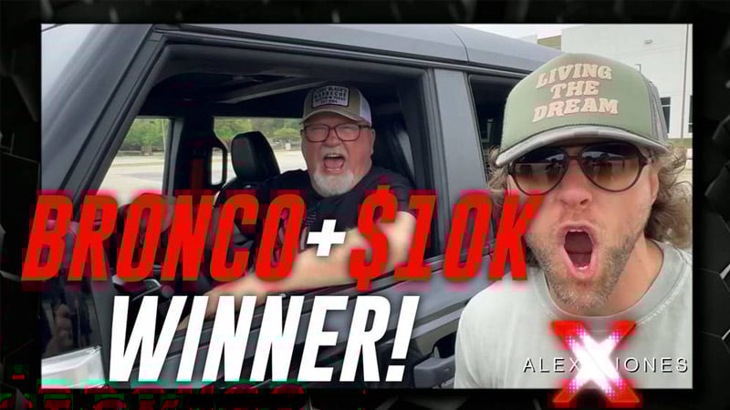 BREAKING: The Alex Jones Store 3rd Raffle Winner Announced— Given Badass Bronco & ,000 Cash LIVE On-Air!