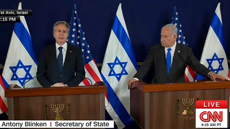 “I Come Before You As A Jew”: U.S. Secretary of State Antony Blinken Visits Israel, Cites Holocaust in Push for War