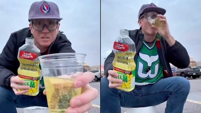 Watch: Lib Chugs Seed Oil to Own RFK Jr.