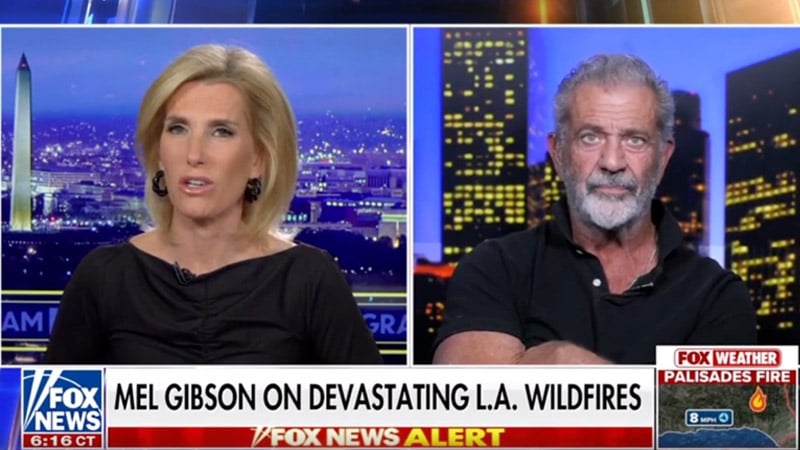 Watch: Mel Gibson Discusses Whether Devastating L.A. Fires Were Intentional