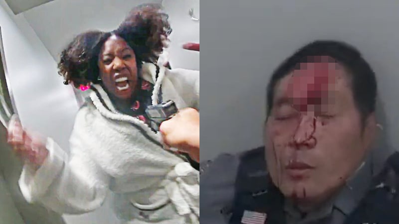 Shock Video: Woman Attacking Cop With Knife Shot Dead