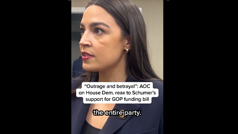 ‘Outrage and Betrayal’: AOC Blasts Schumer for ‘Acquiescing’ to Elon Musk on Spending Bill