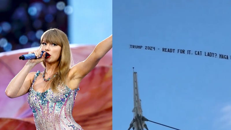 Pro-Trump Plane Trolls Taylor Swift in Miami with Giant ‘Trump 2024, Ready For It, Cat Lady?’ Banner