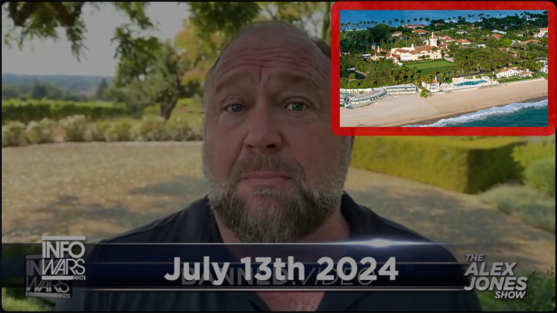 Alex Jones Foresaw They Will Try to Kill Trump with a ‘Right-winger’ at Mar-a-Lago