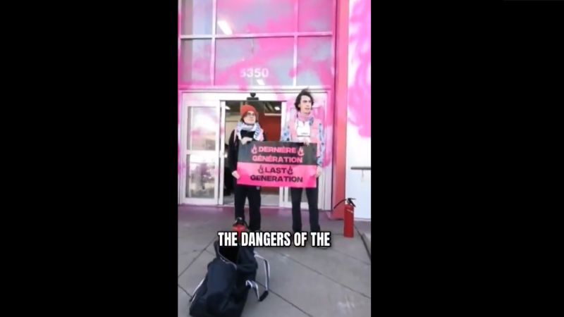Video: Leftist Climate Change Activists Vandalize Canadian Tesla Dealership