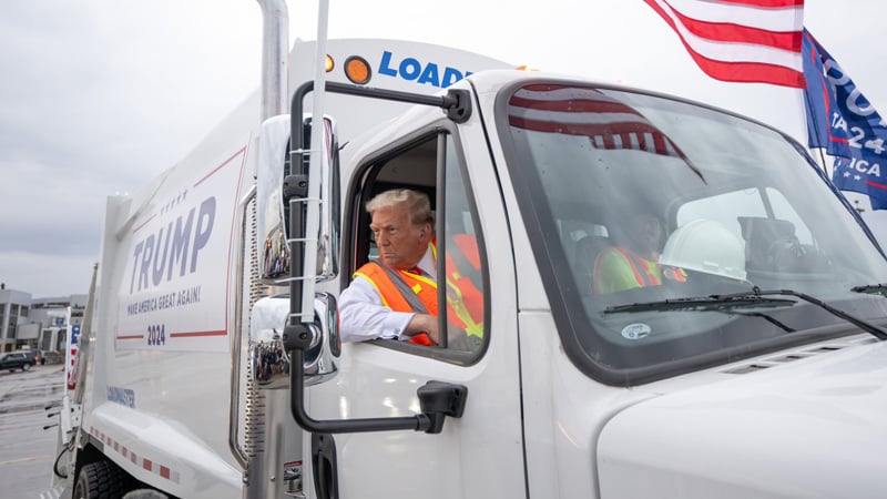 ‘How Do You Like My Garbage Truck?’: Trump Rolls Up to Press in MAGA Garbage Truck in Epic Troll Against Biden