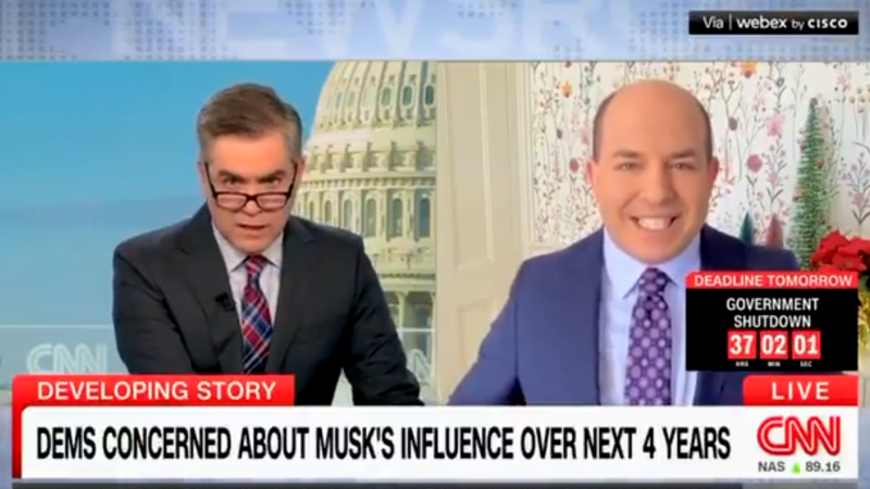 CNN’s Stelter & Acosta TRIGGERED Musk Helped Convince GOP To Shut Down Bloated Spending Bill