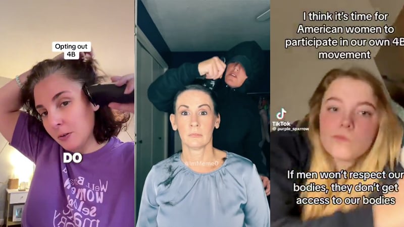 Unhinged Women Shave Heads, Declare Celibacy In Name of Psychotic 4B Movement Following Kamala Defeat