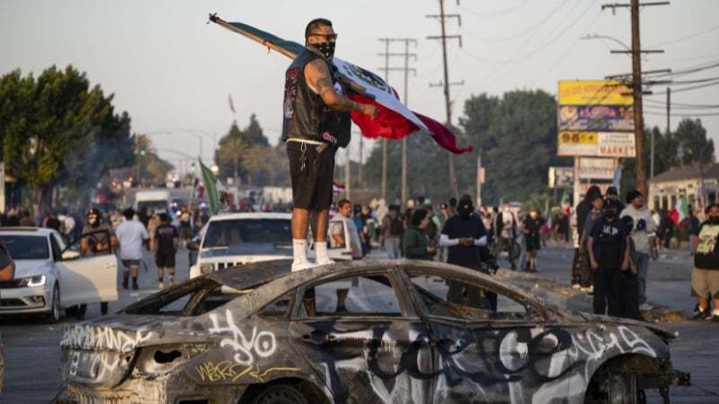 WATCH: LA Rioters Launch Explosives at Federal Building