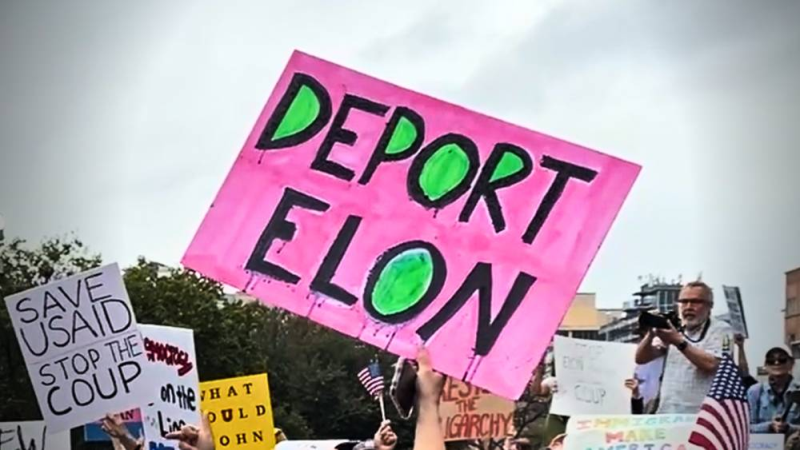 WATCH: Disgusting Leftists Gather For Cringe Anti-Trump & Musk Protest At Texas Capitol