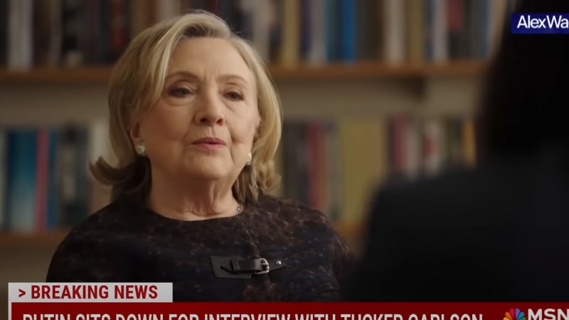 Hillary Clinton Labels Tucker Carlson ‘Useful Idiot’ over Putin Interview