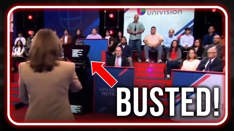 VIDEO: Queen Of All Morons Kamala Caught Using Teleprompter At Unscripted Town Hall