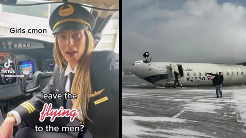 Was the Pilot a Woman? Questions Arise After Endeavor Air Jet Flips on Crash Landing