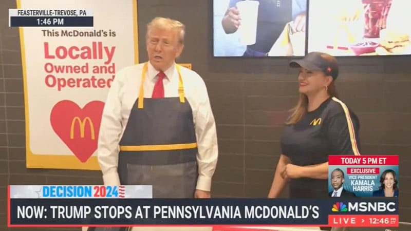MSNBC Melts Down Over Trump Working at McDonald’s: ‘What’s the Logic Behind This?’