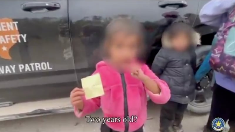 Shock Video: Toddler Smuggled Alone to Border Tells Texas Troopers Her Parents Are Already in US