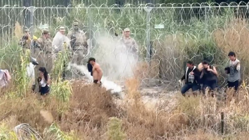 WATCH: Texas Soldiers Shoot Pepper Balls at Mob of Illegals