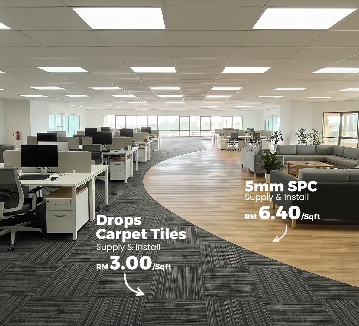 Citra Aladdin SPC Flooring & Carpet Flooring Mixed, Office In Kuala Lumpur