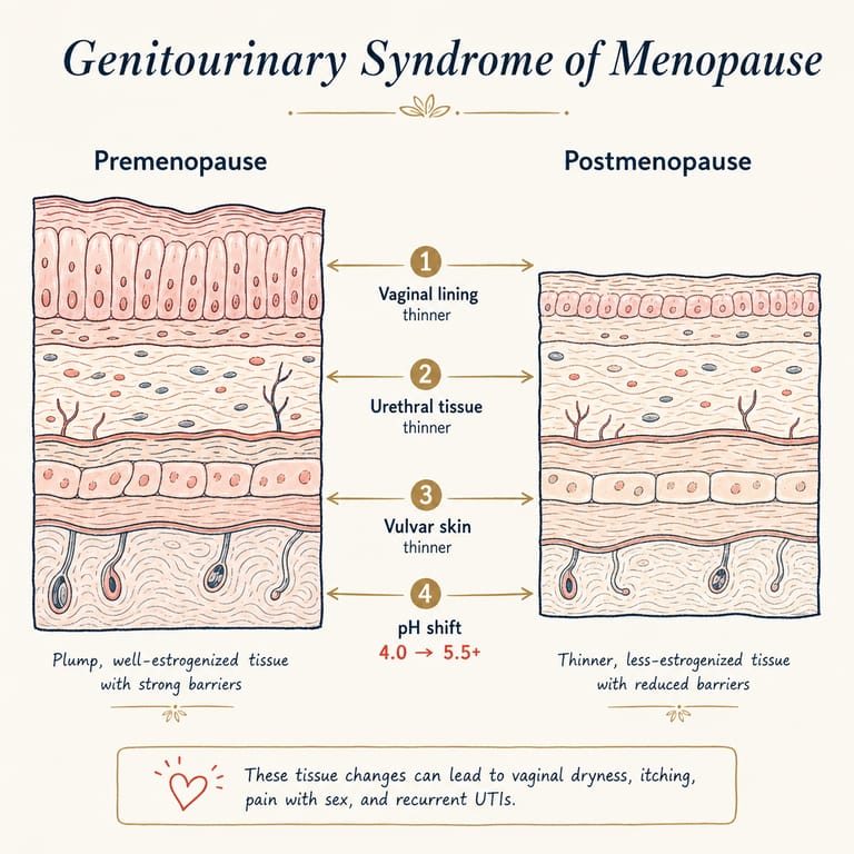 Genitourinary syndrome of menopause — tissue changes