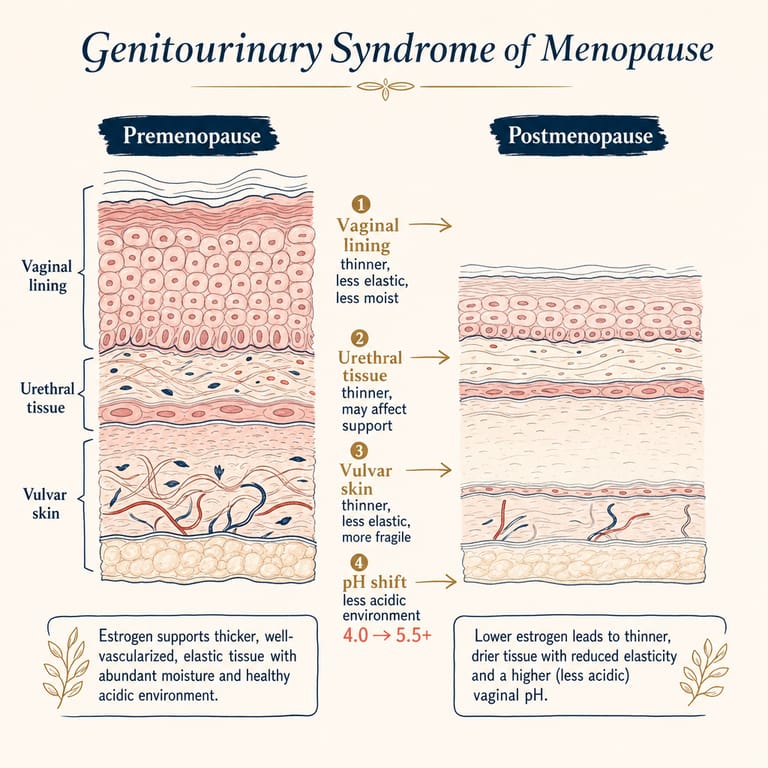 Genitourinary syndrome of menopause — tissue changes