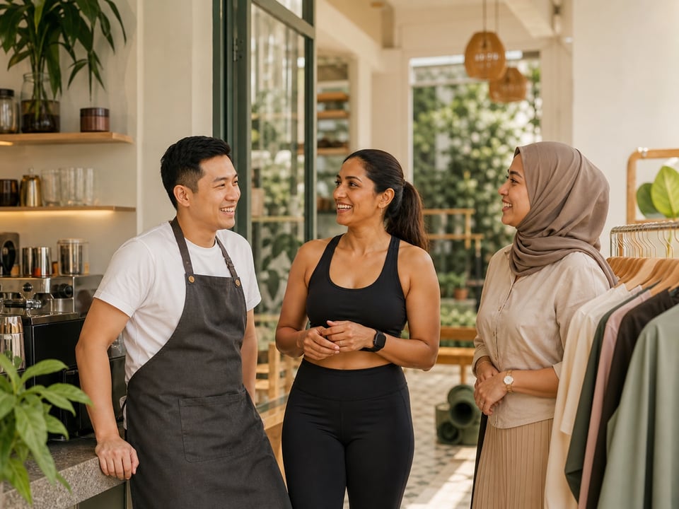 Illustrative scene of Singapore neighbourhood business founders