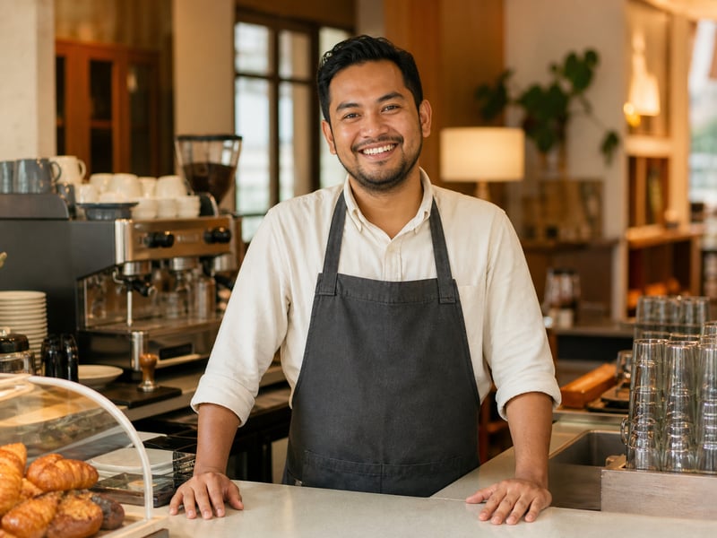 Café owner representing Assembly Café in Tiong Bahru, Singapore