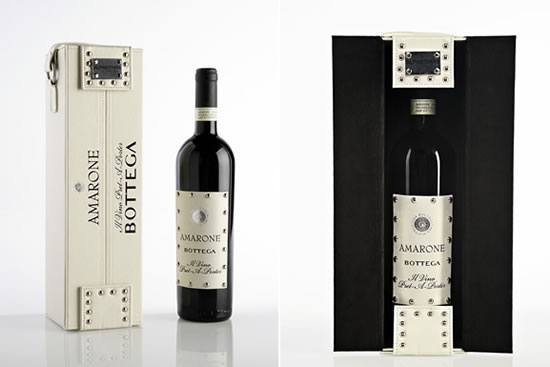 Limited Edition Amarone Bottega luxury wine ships in leather case