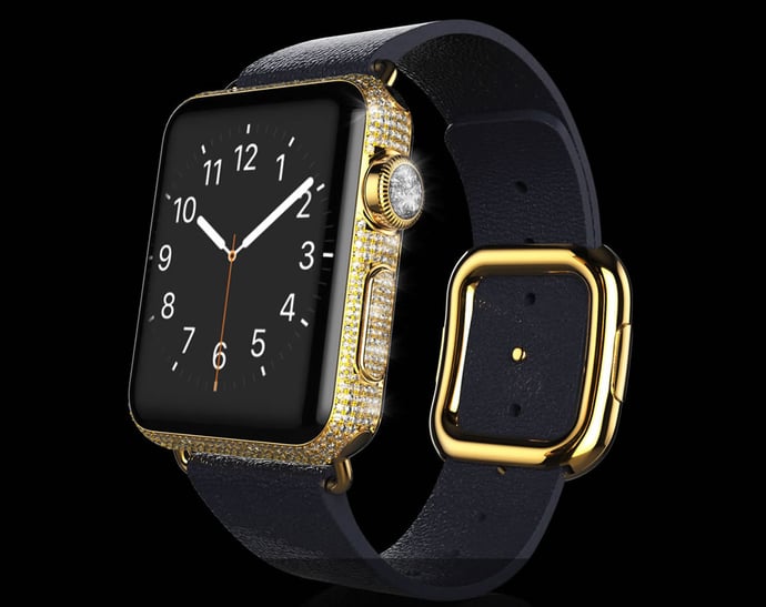 The $163,000 Apple watch is clad in gold and encrusted with diamonds ...