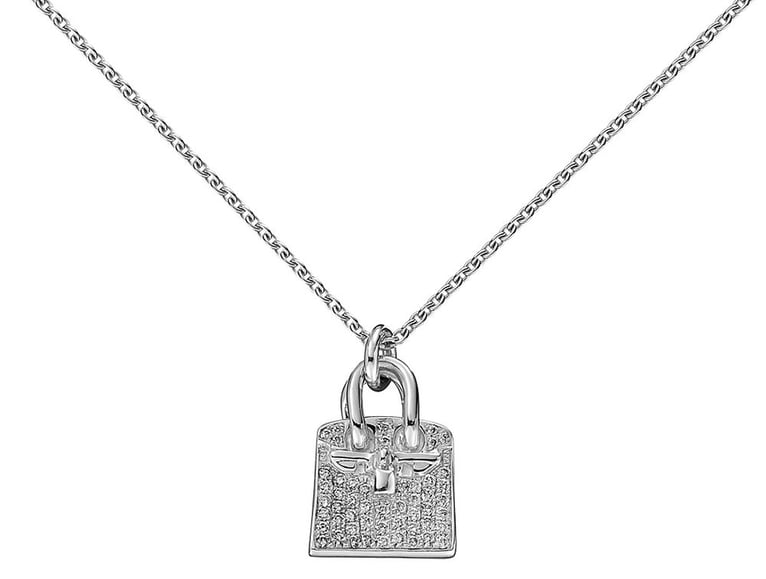 Hermès Birkin Pendant in White Gold and Diamonds