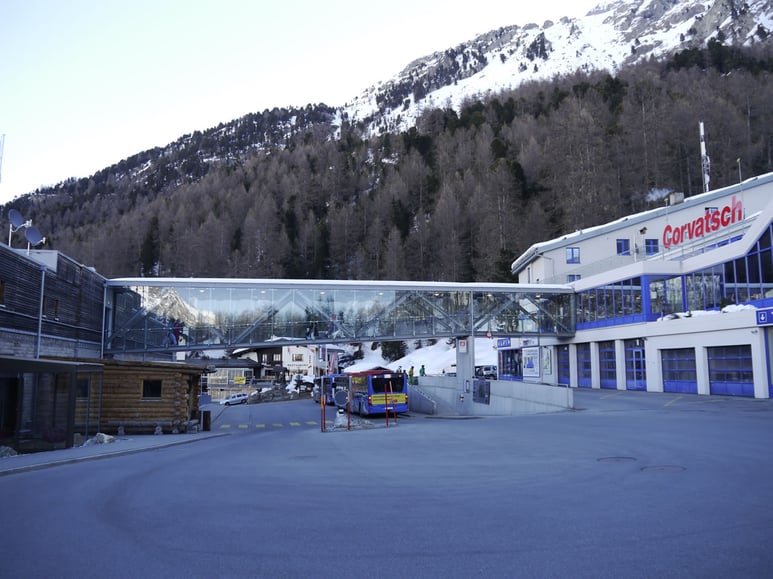 The popular Corvatsch ski station is right outside the hotel.