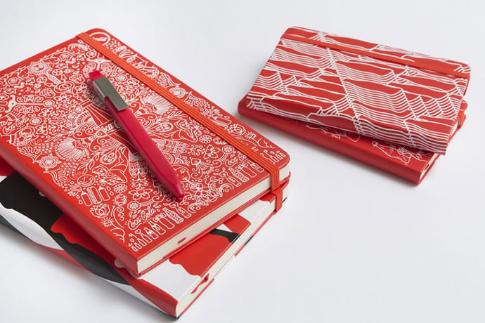 Moleskine Coca-Cola Bottle and notebooks-2