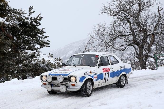 1st female crew S.Edelhoff and B. Binder on Ford Escort