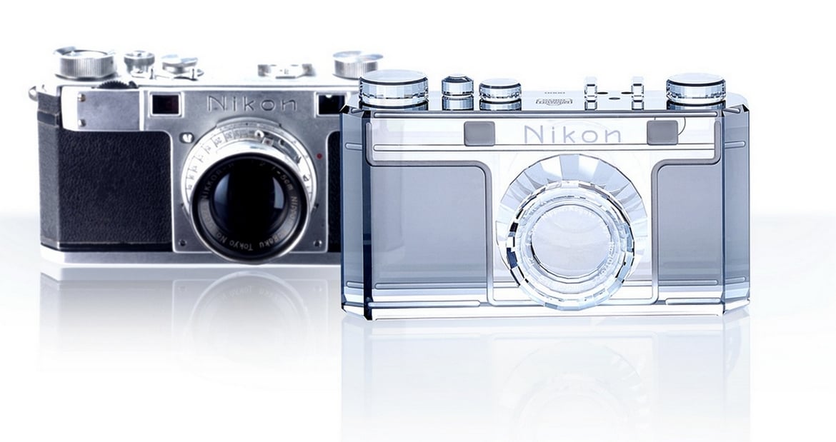 Nikon celebrates 100th anniversary with Swarovski crystal replica