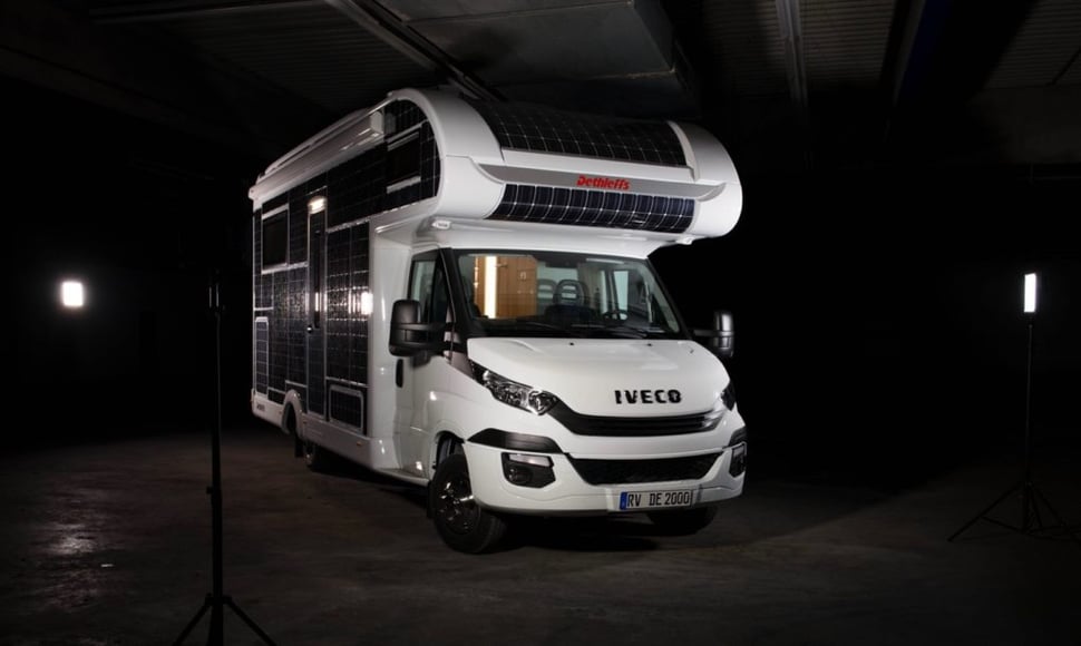 This all electric RV offers virtually unlimited range with solar ...