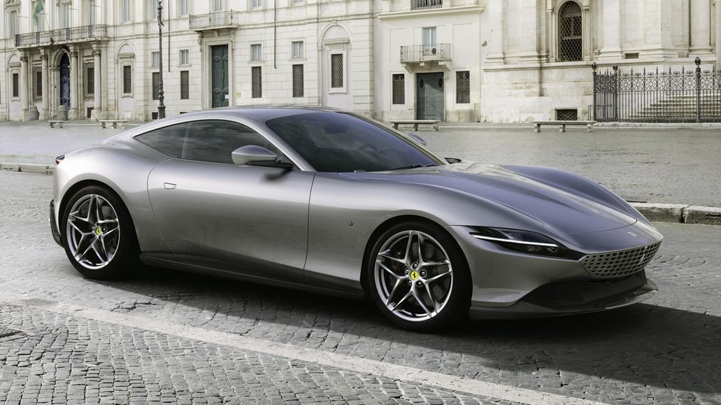 Ferrari Roma Models Front Engine Rear View The Ferrari Roma is a stunning 611 horsepower front-engined coupe ...