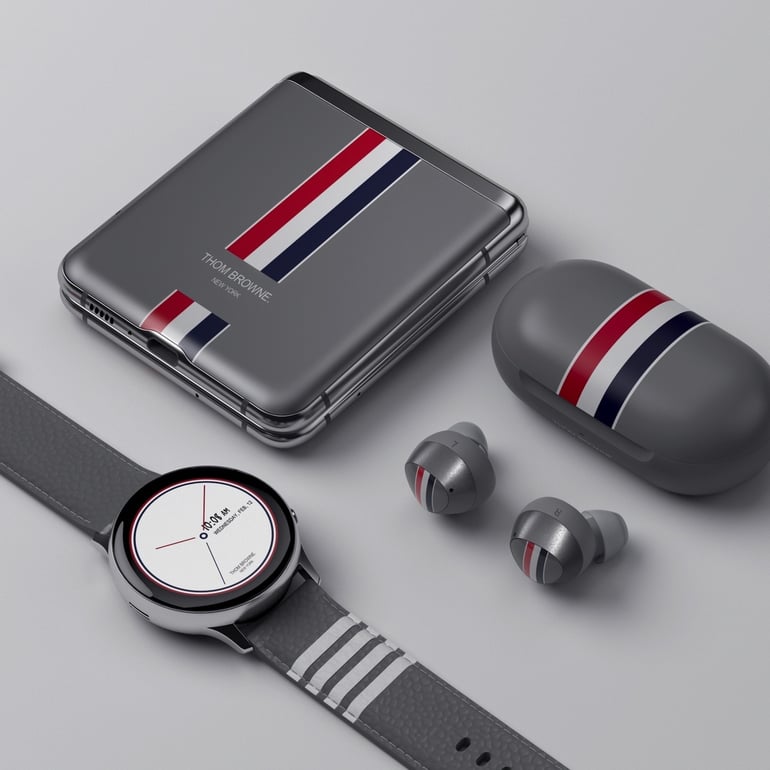Samsung Ropes Samsung ropes in Thom Browne for a special, striped, designer edition ...