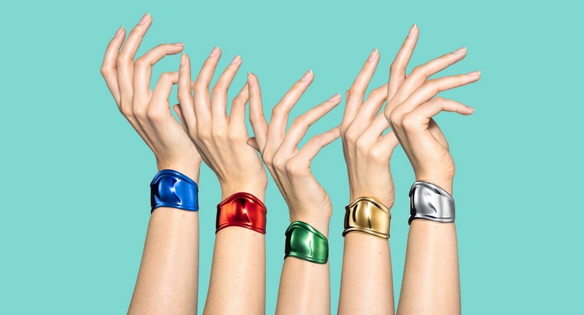 Iconic Elsa Peretti Bone Cuffs reimagined in dynamic hues as