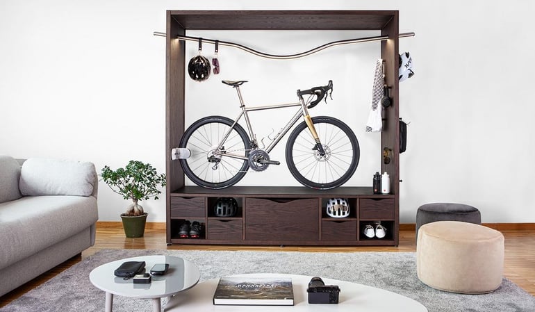 This bike storage solution instantly transforms your bicycle into an ...