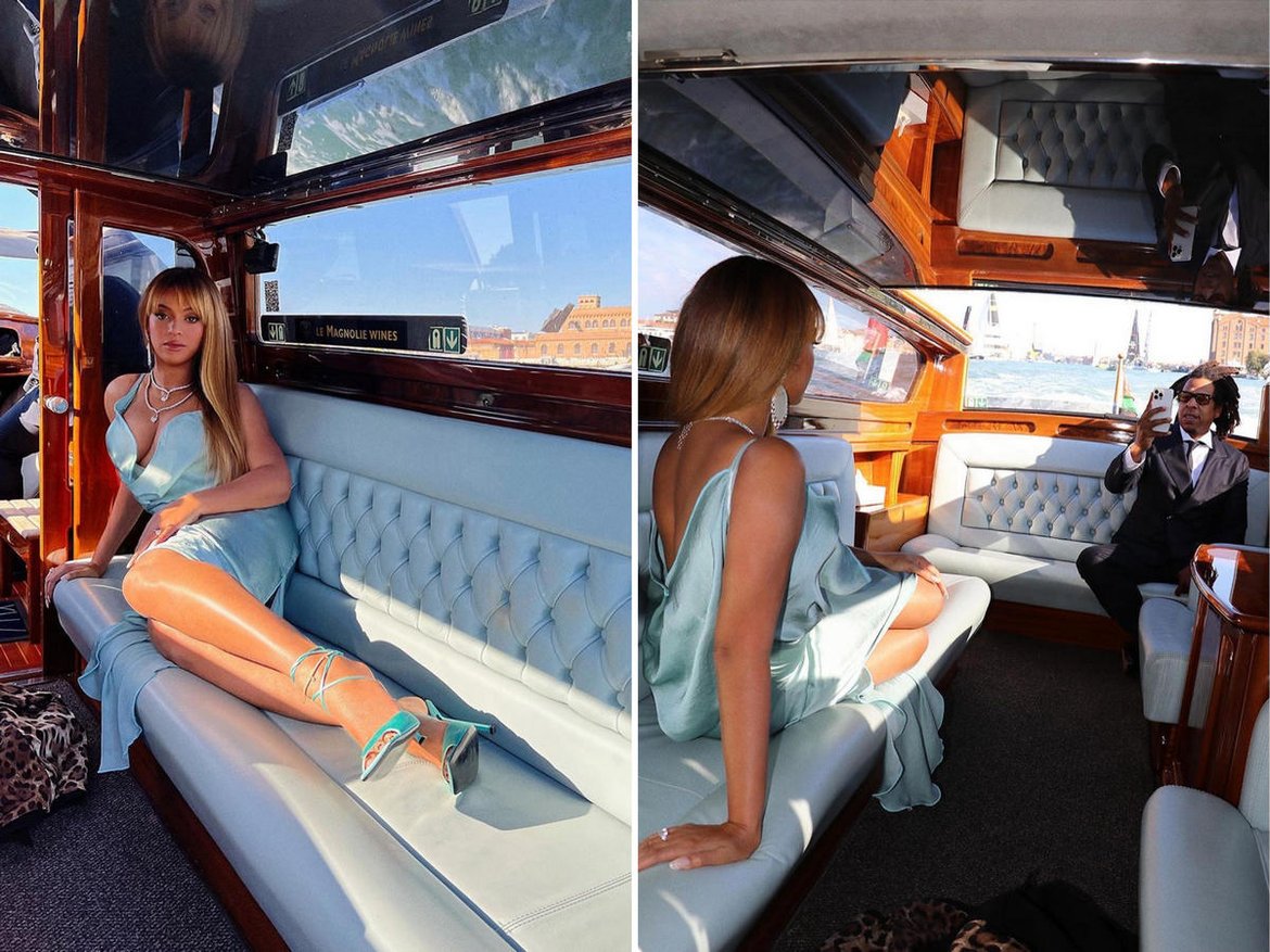 With hubby Jay-Z in tow, Beyoncé made waves looking ethereal in aqua ...