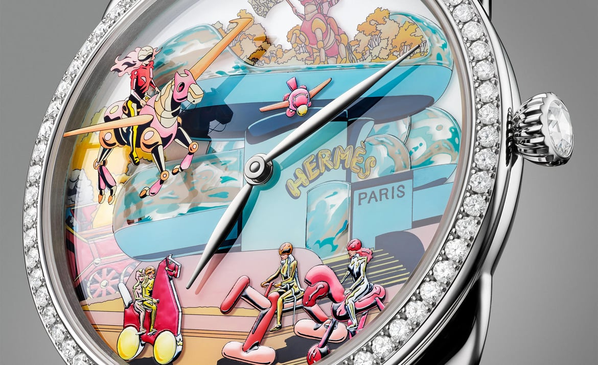 Hermès' latest limited-edition Arceau Hermès Locomotion timepiece